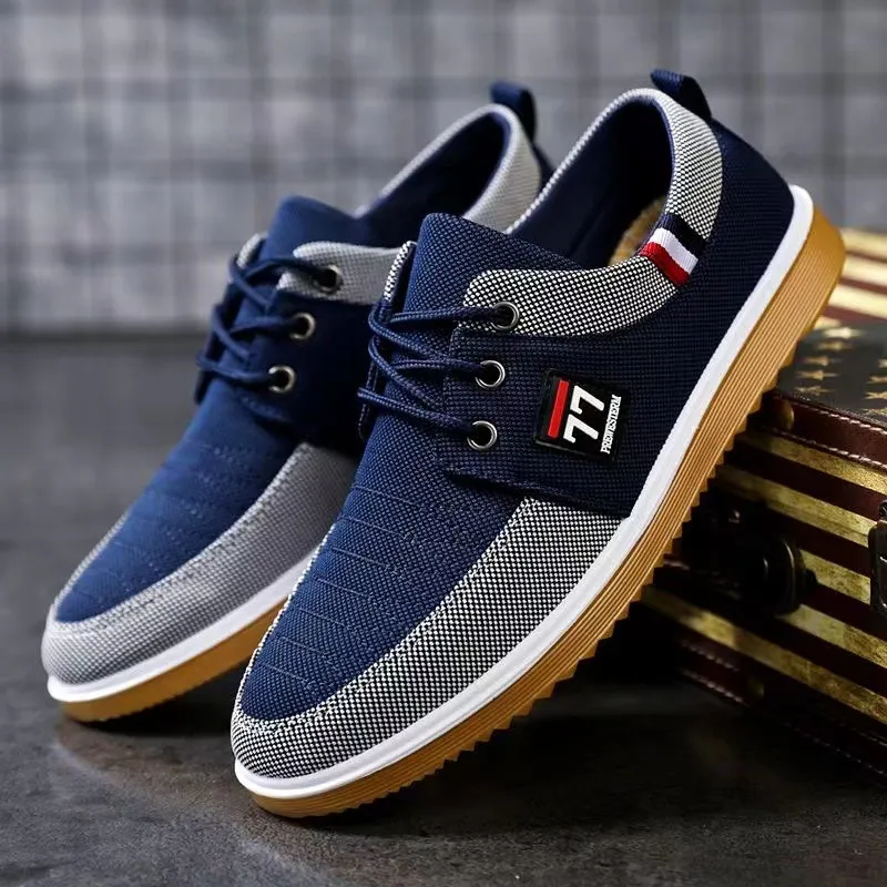 Canvas Freizeitschuhe für Herren Trainer Patchwork Outdoor Flache Sneakers_voghion.com