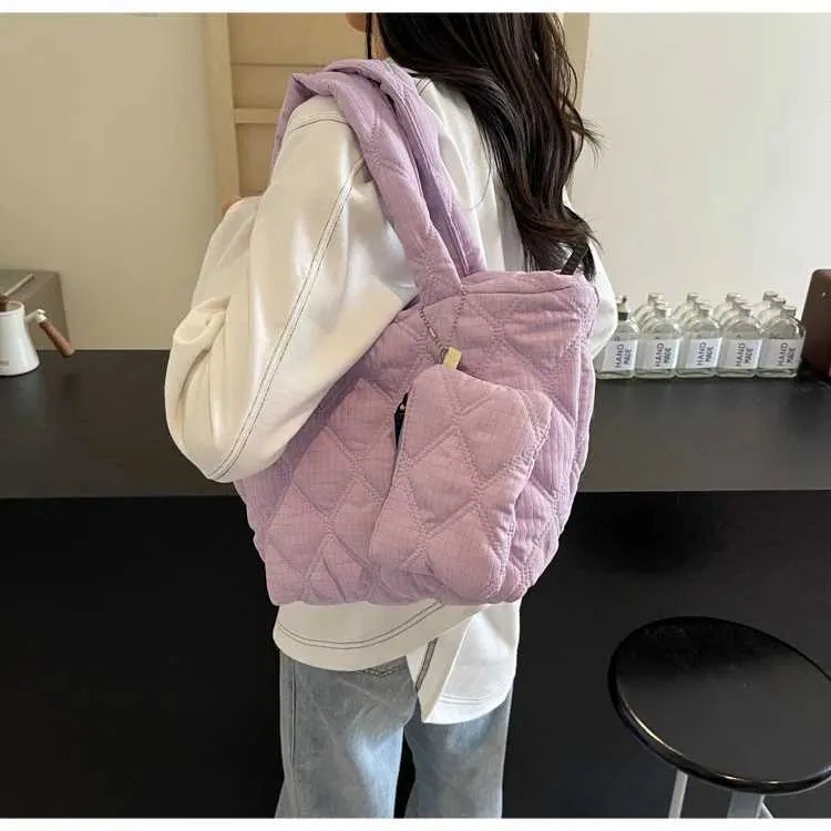 Damen Stepptaschen Set Große Schultertasche Und Handtasche_voghion.com
