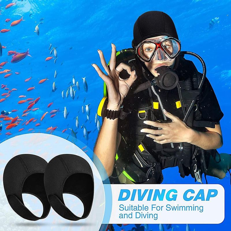 2 buc neopren scufundări costum termic cu glugă capace de înot cu curele de bărbie Snorkeg Surf Bean_voghion.com