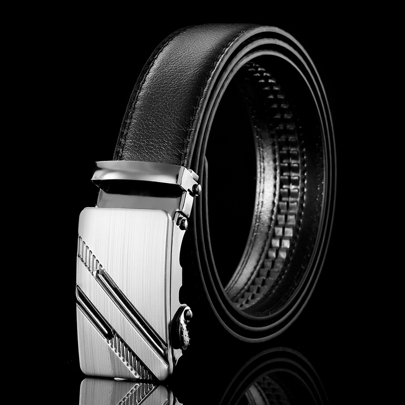 HOT Mens Business Style Belt Black Pu Leather Strap Male Waistband Automatic Buckle Men Top Quality Girdle Belts For Jeans_voghion.com