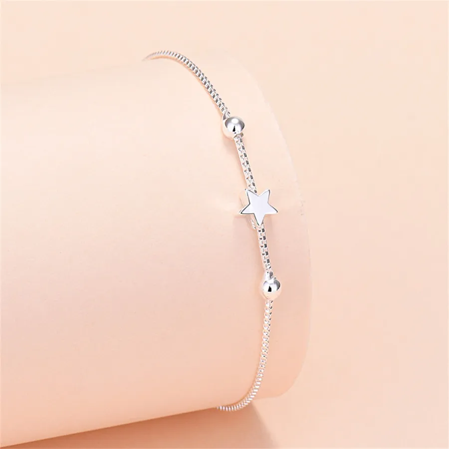 Bracelets à maillons au Design minimaliste, cloche, cœur, étoile, fleur, souris, bijoux, cadeau polyvalent_voghion.com