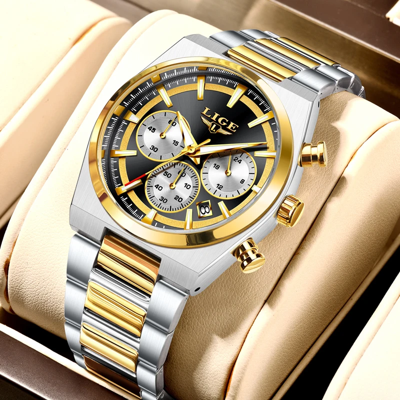 Waterproof Chronograph Quartz Watch For Men With Luminous Dial_voghion.com