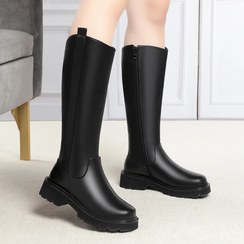 AIYUQI Winter Female Genuine Leather 2024 New Wool Warm High Platform Large Size Women Snow Boots_voghion.com