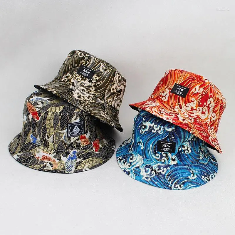 Boinas 2024 Algodón Estampado Sombrero De Pescador Gorra De Sol De Viaje Al Aire Libre Para Hombres Y Mujeres 174_voghion.com