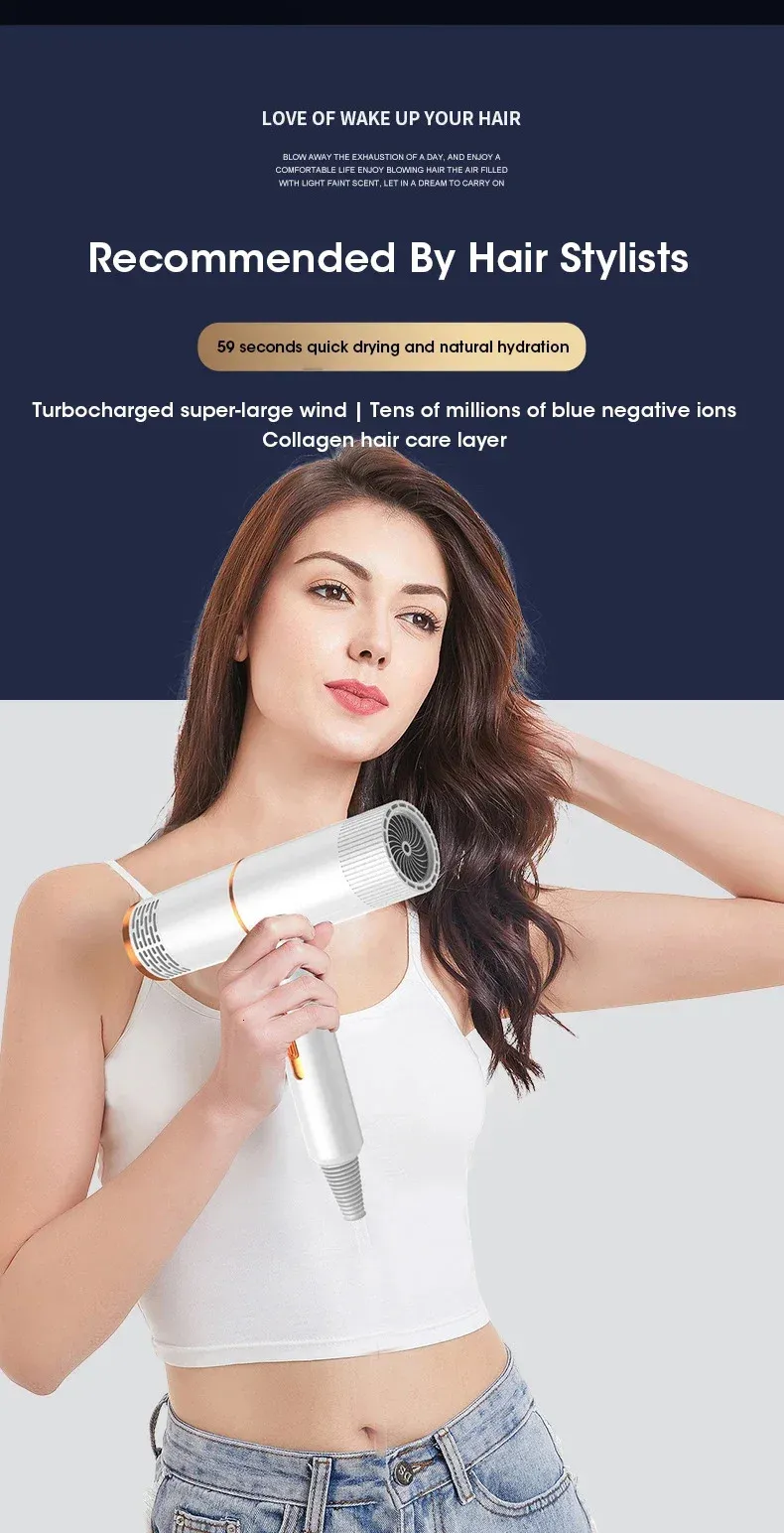Luxury Ionic Blow Dryer - Salon Cold Wind Professional Styler_voghion.com