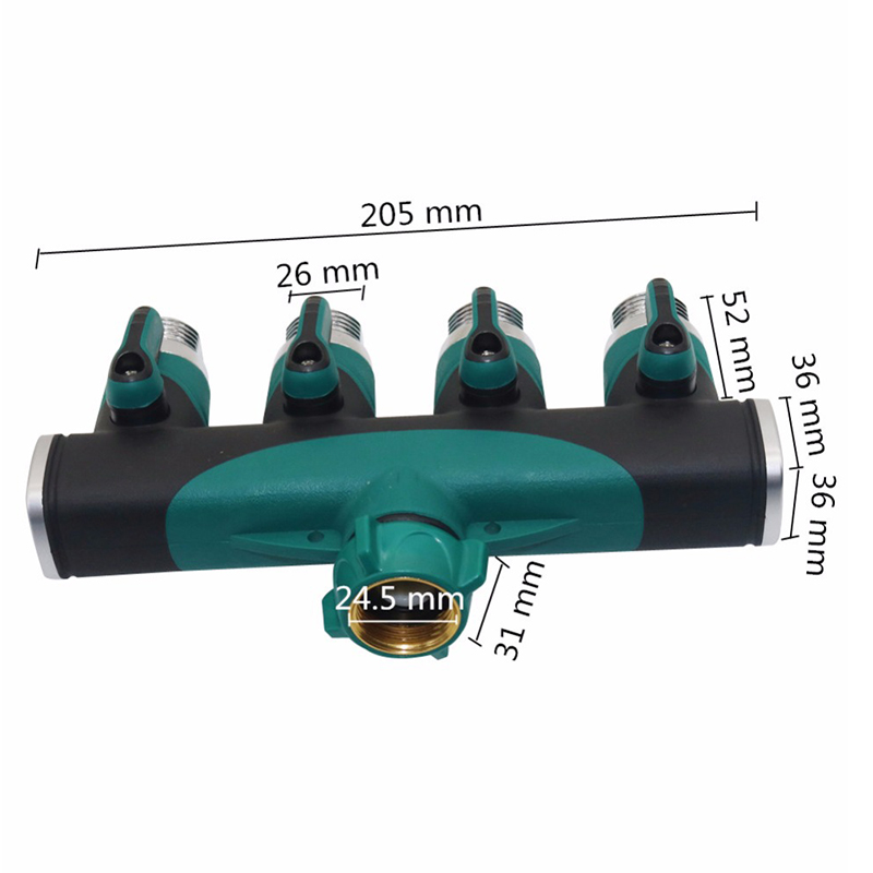 Agriculture Irrigation Splitters Metal One-to-four Valve Distributor Garden Water Connectors Standard Thread_voghion.com