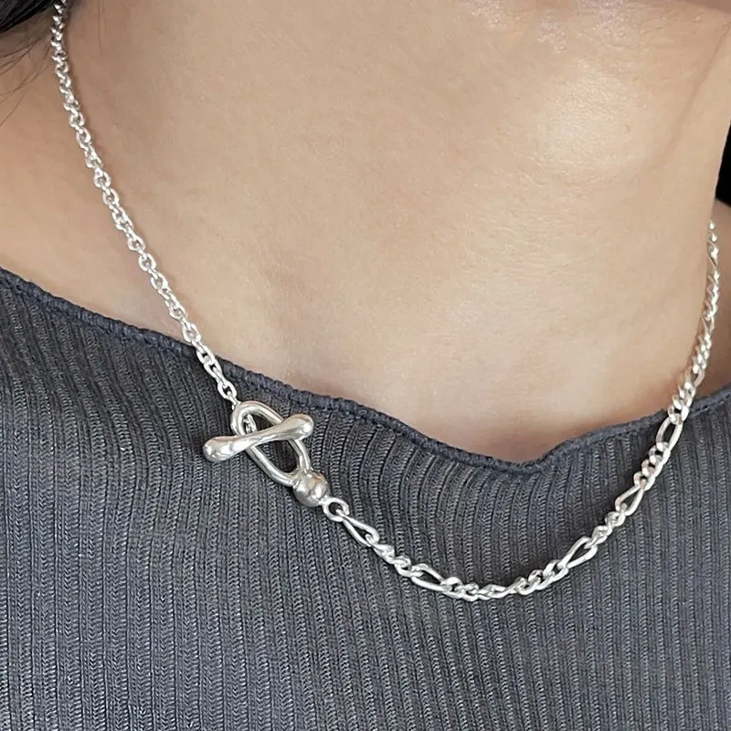 Chains Minimalist OT Clasp Necklace For Women Couple Korean Trendy Classic Temperament Clavicle Chain Anniversary_voghion.com