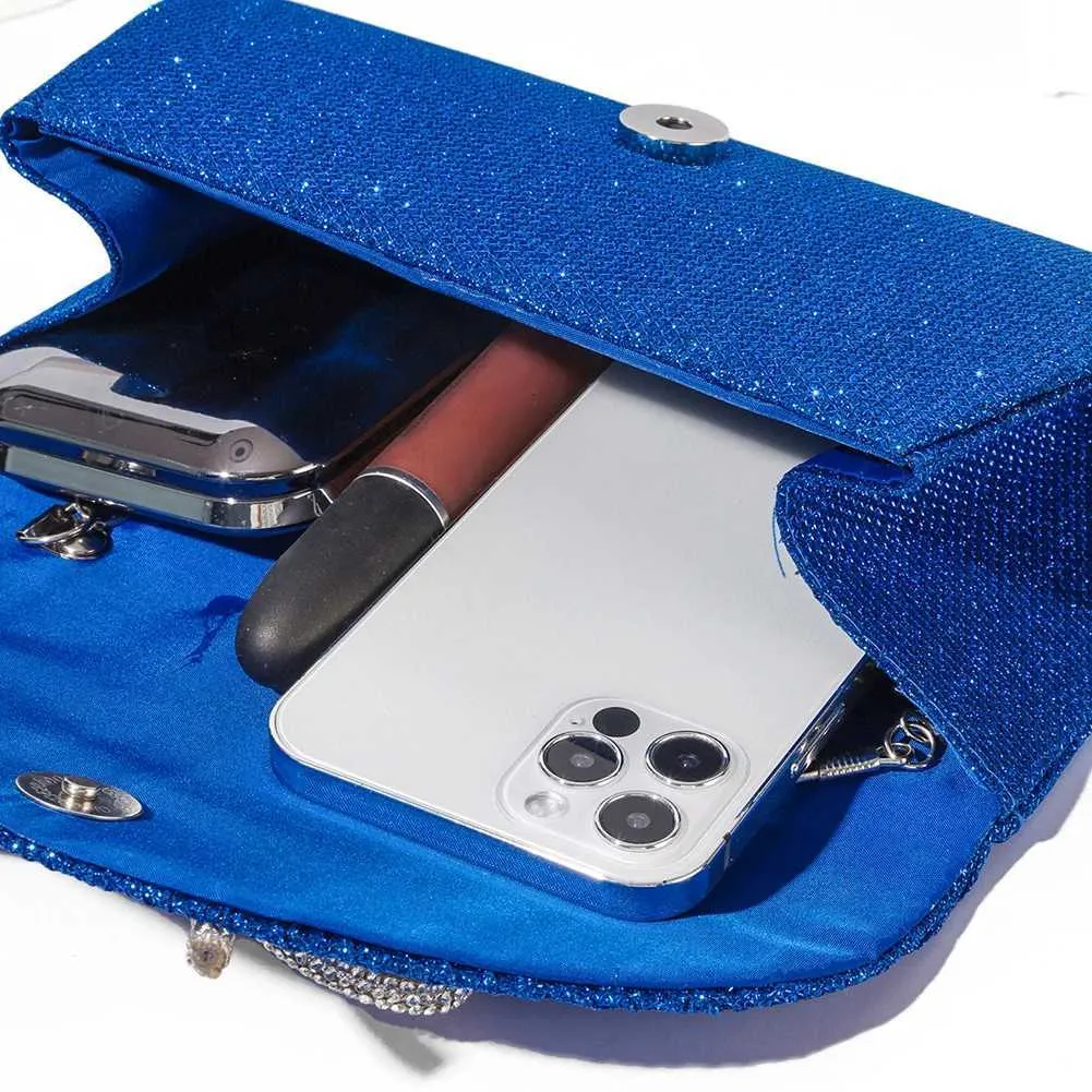 Elegante pochette con fiocco in cristallo scintillante da donna, con busta, per cena, sera, matrimonio, festa, ballo, portafoglio Y241019_voghion.com