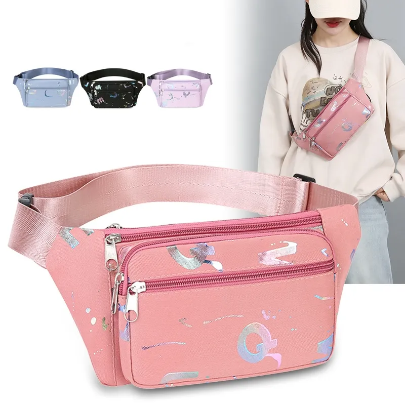 Marsupi da donna con stampa bronzata, cintura alla moda, borse a tracolla, marsupio da corsa, viaggio, allenamento_voghion.com