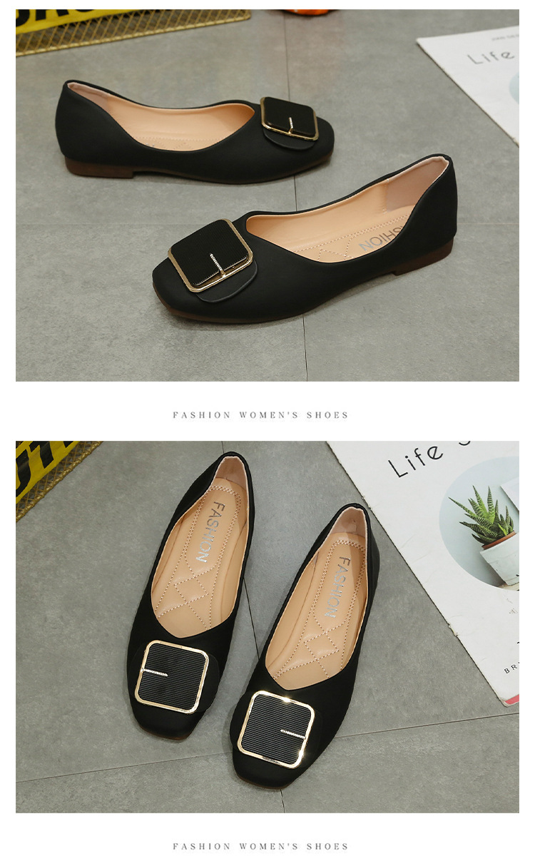 Women's simple soft sole soft surface low top single shoes women's slip-on breathable shallow mouth lazy loafers_voghion.com