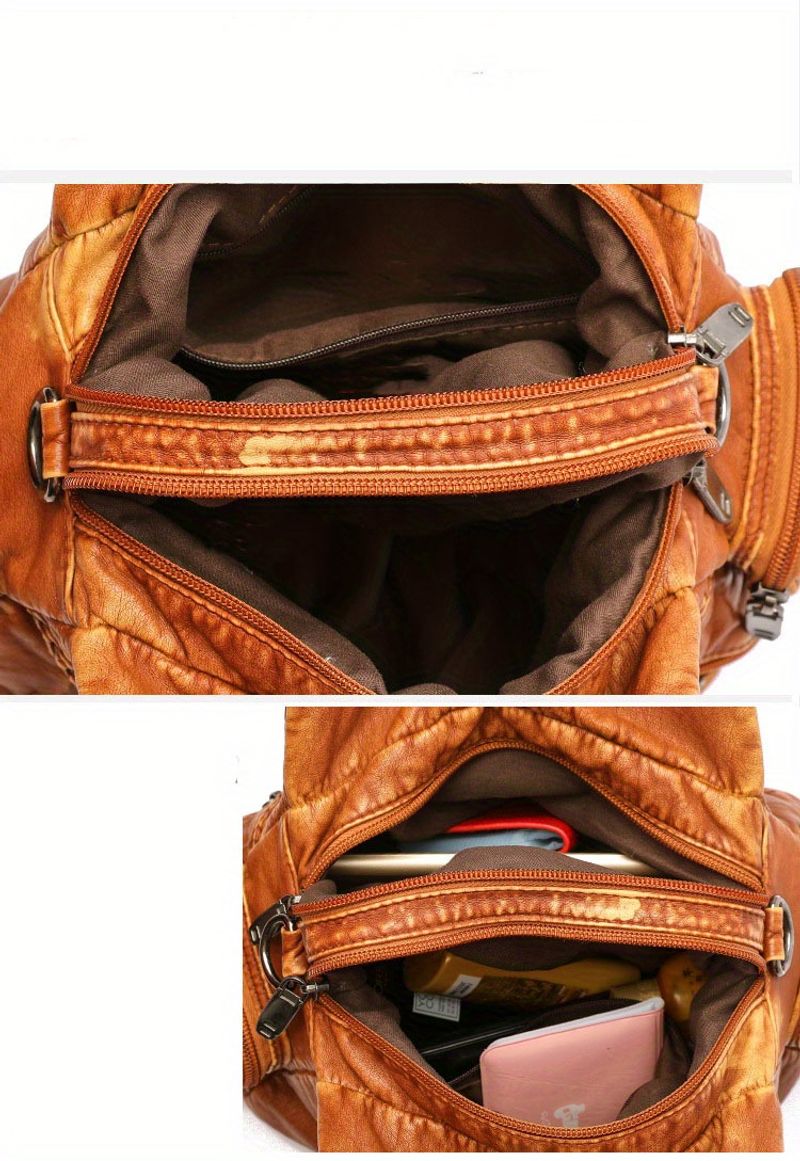 Verzierte Umhängetasche, Vintage-Tragetasche für Damen, Tragetasche aus weichem PU-Leder_voghion.com