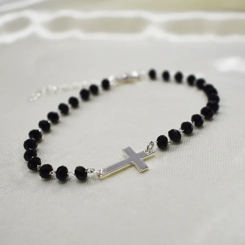 Perlenarmband Mit Kreuz Für Damen Und Herren Gold Und Silber_voghion.com