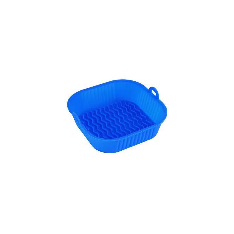 Quadratischer Silikon-Luftfritteusen-Einlagekorb, wiederverwendbarer Luftfritteusen-Topfbehälter, hitzebeständiges Lebensmittelbacken für AirFryer-Hähnchenzubehör_voghion.com