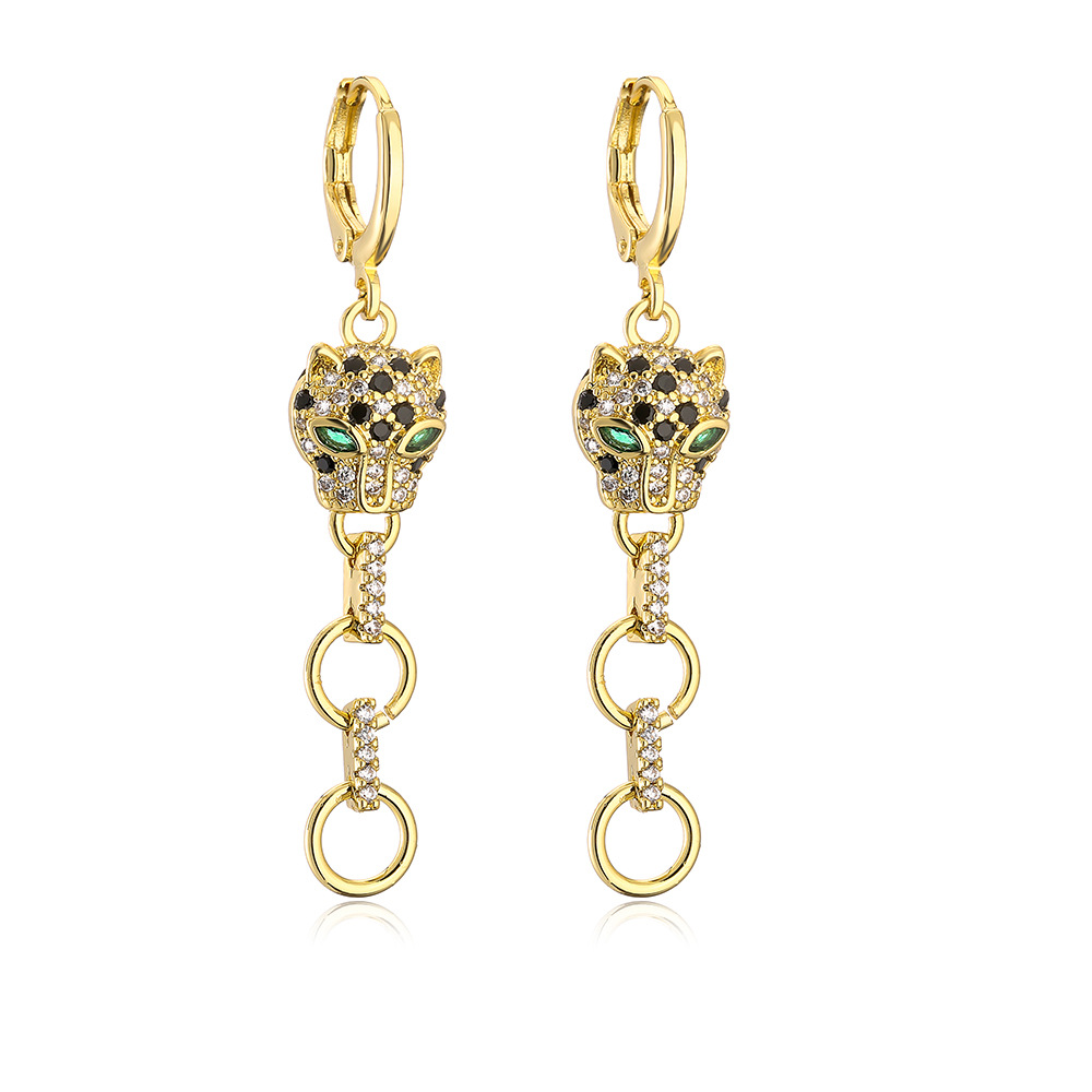 Leopard Drop Earrings Gold Plated Personality Jewellery For Women_voghion.com