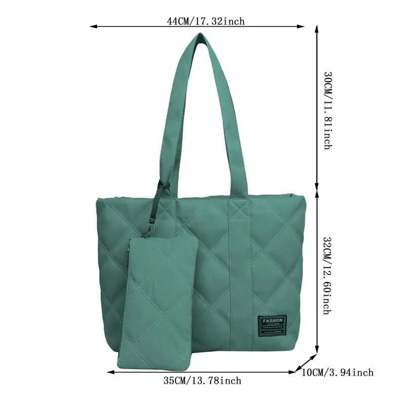 Sac à main pour femme automne/hiver mode losange espace coton costume sac à bandoulière grande capacité couleur unie tout-assorti_voghion.com
