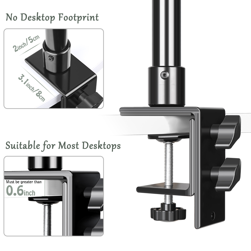 SH Type-C Desktop Clamp Mount Bracket With 1/4&quot; Ball Head Adjustable Fixed Bracket Clip for Camera, LED Light, DSLR, Mobile_voghion.com