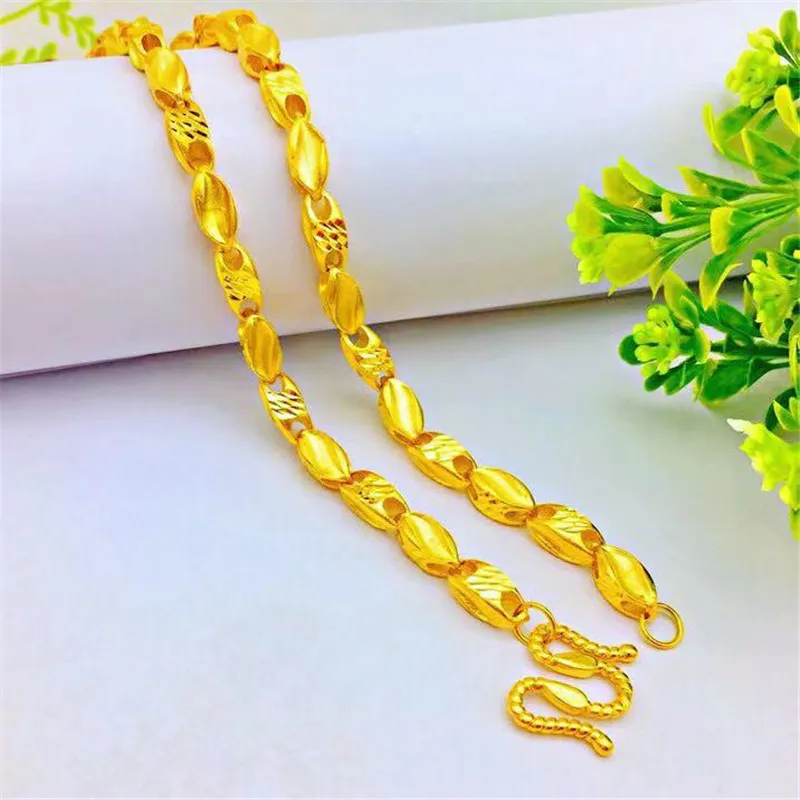 Ketten Moud 14K Gold Halskette Fir Männer Hochzäit Verlobungsschmuck 6N Déck Giel Weesskette Kaddoe Männer_voghion.com