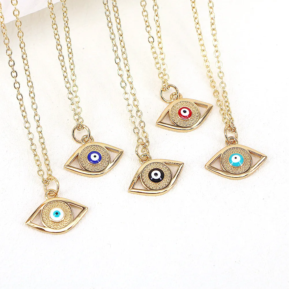 Catene 10PCS 2023 Occhio Charms Collana Per Le Donne Ciondolo Boemia Turco Smalto Festa Gioielli Regalo_voghion.com