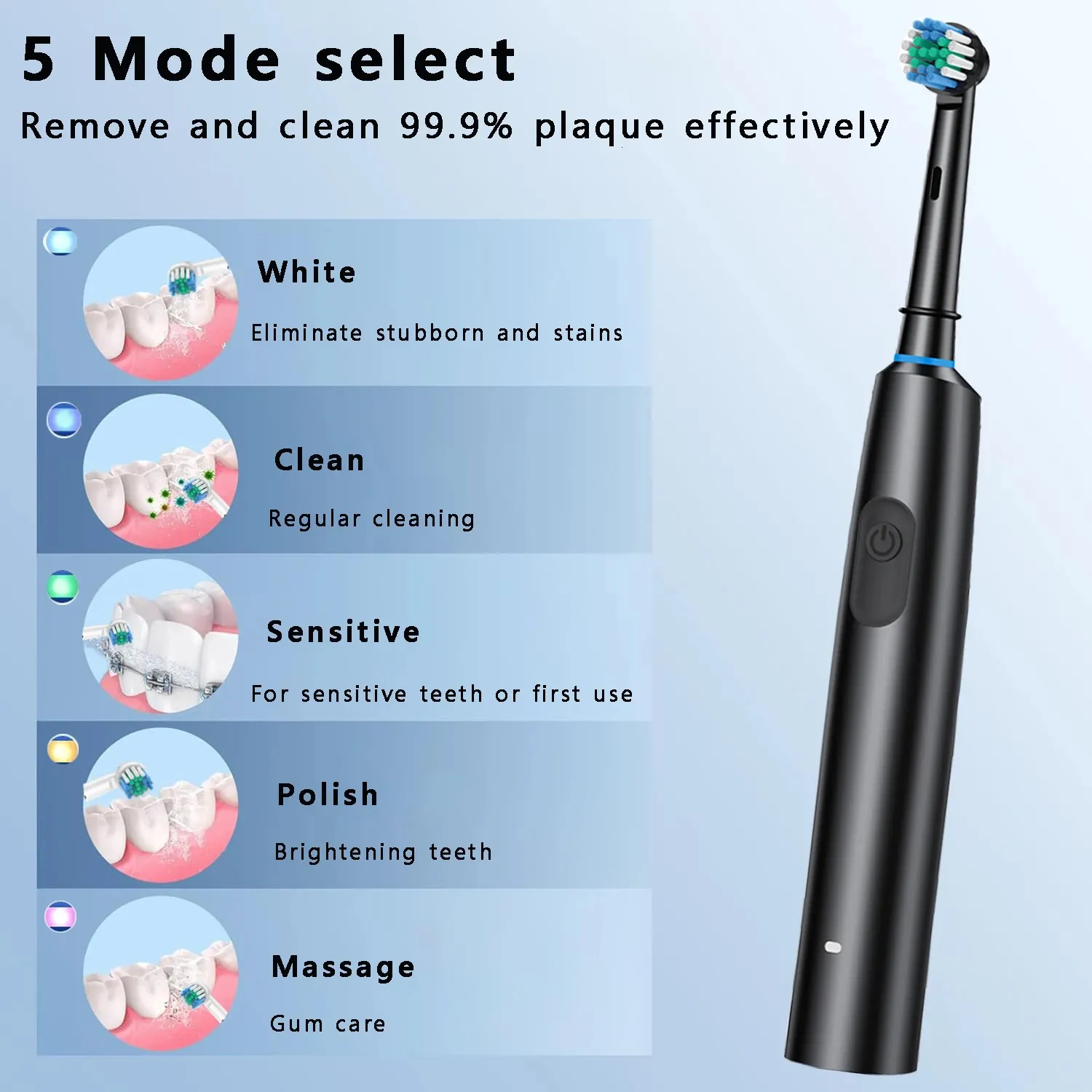 Electric Rotary Cleaning Teeth Waterproof Electronic Tooth Brush With Timer Rechargeable Toothbrush With 8 Head 250102_voghion.com