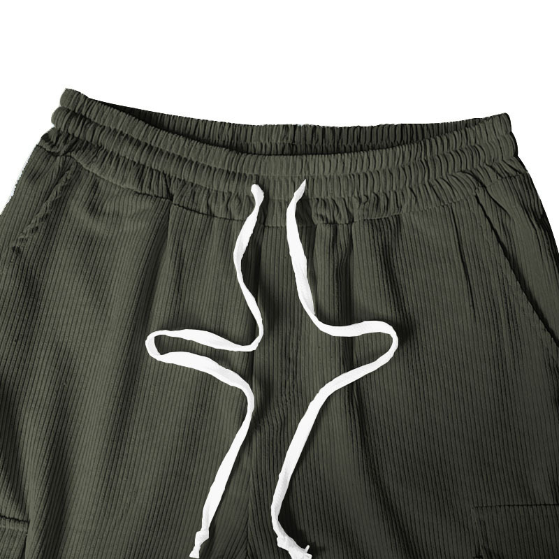 Independent Station American Corduroy Casual Pants Men's 2024 Spring Retro Loose Tooling Pockets Straight Pants Trousers_voghion.com