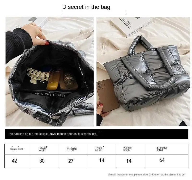 Puffy Tote Bag For Women, Large Capacity Waterproof Shoulder Bag_voghion.com