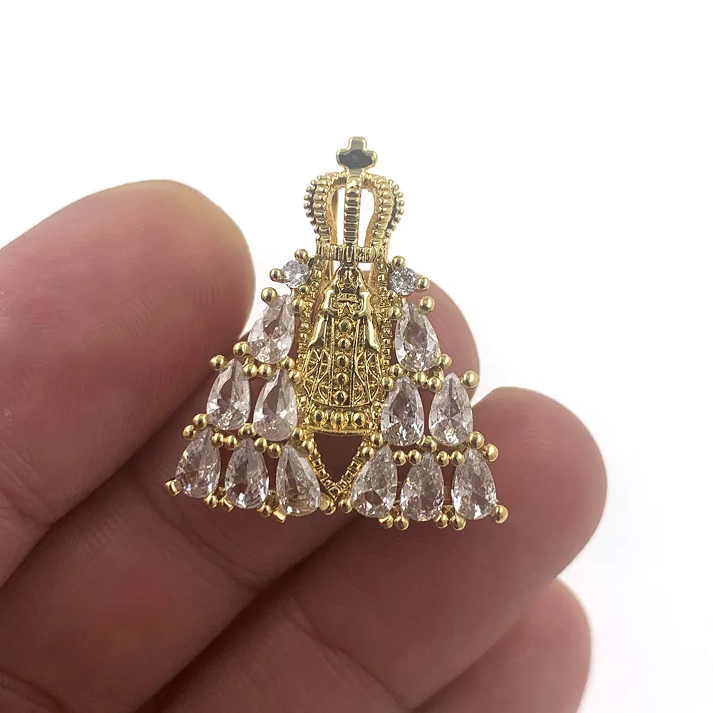 Ogrlice z obeski, starinske egipčanske piramide, ogrlica, katolicizem, križ, Devica Marija, Jezus, pozlačen cirkon, fin nakit_voghion.com