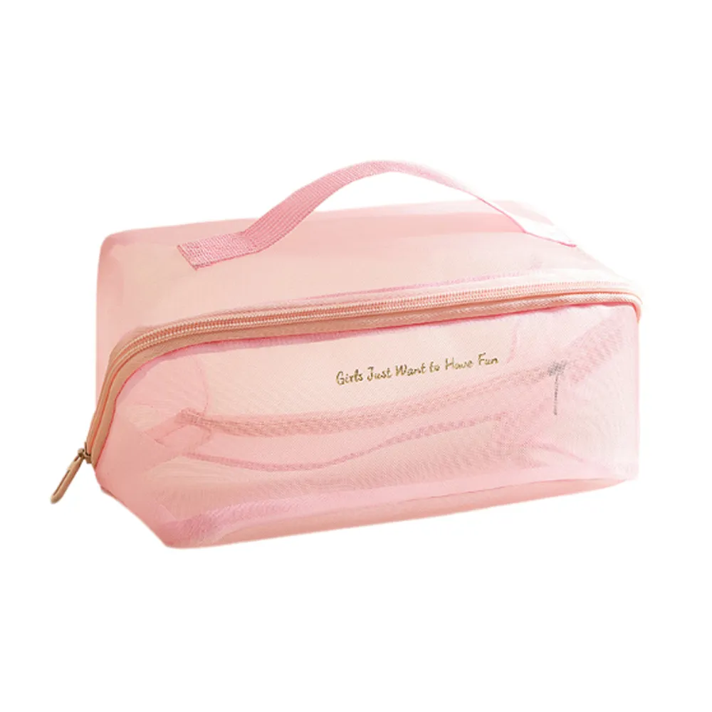 Zipper Transparent Mes Makeup Large Capacity Make Up Toiletry Was Bags Women Travel Portable Cosmetic Bag Storage_voghion.com