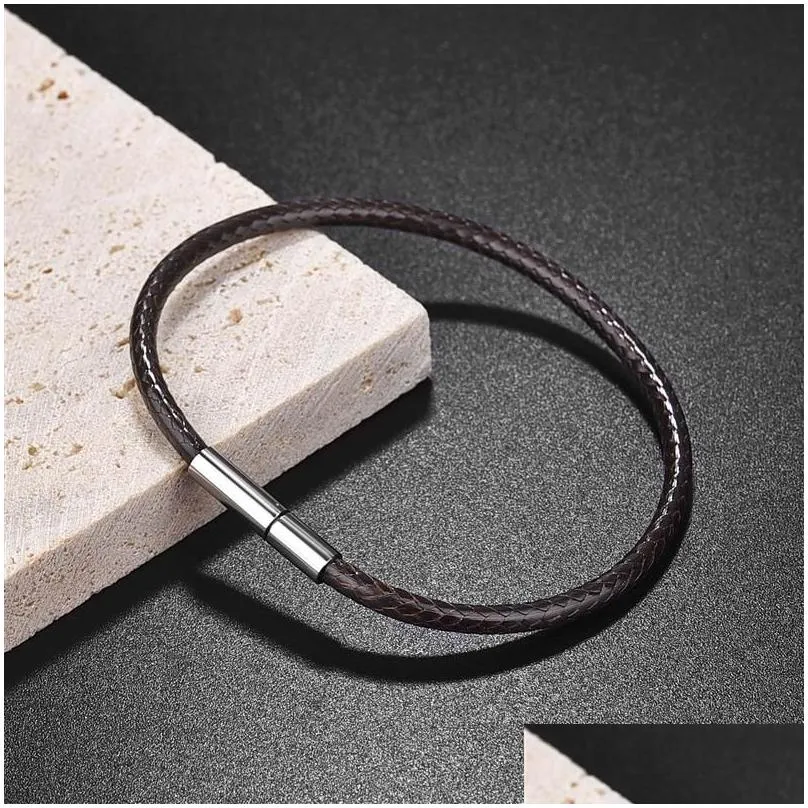 Catene Jiayiqi Braccialetti in corda cerata fatti a mano in pelle Braccialetti portafortuna in corda Braccialetti per donne e uomini Consegna a domicilio_voghion.com