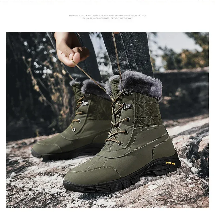 Heren High-end Snowboots Winter Mode Pluche Isolatie Antislip Waterdicht Slijtvast Katoenen Schoenen Buiten_voghion.com