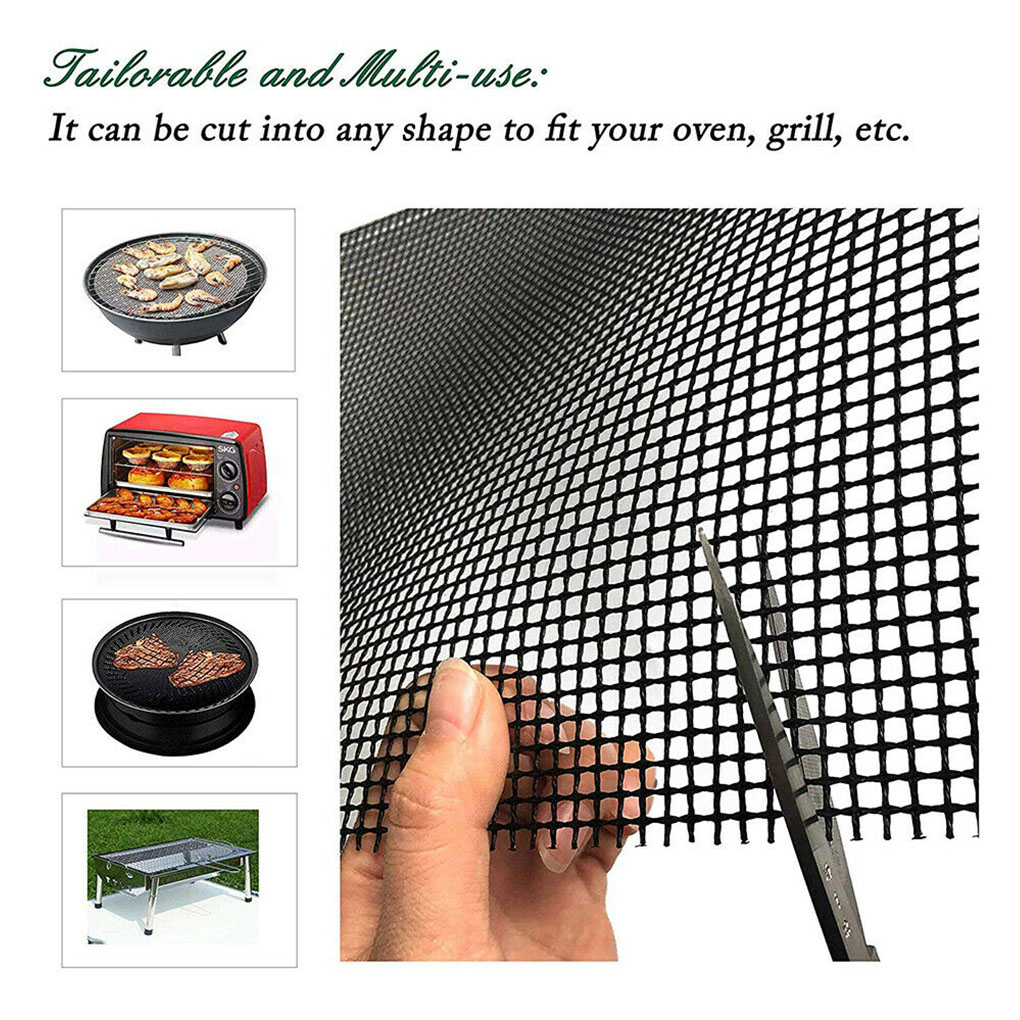 Heiße, nicht klebende Grill-Netzmatte, wiederverwendbar, hitzebeständig, Grill-Backnetz, Küchen-Kochnetz, Raucher-Grillmatte, Liner, Zubehör_voghion.com