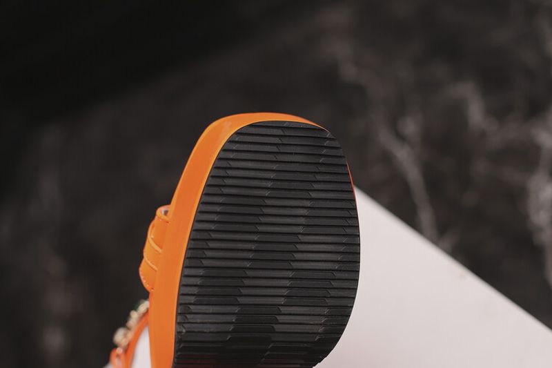 Rhine-drill square head open toe side air waterproof platform thick high heel buckle sandal woman_voghion.com