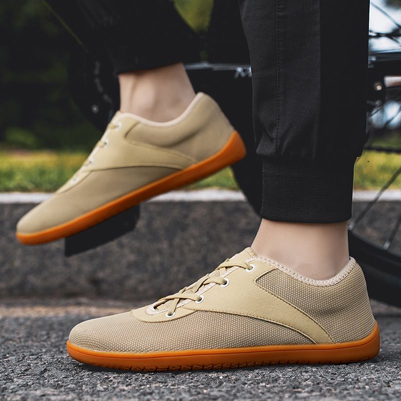 Barfotsneakers for voksne, crosstrainer, tåboks, brede, minimalistiske herresko med null droppsåle, avslappet strikkesko, stor størrelse_voghion.com