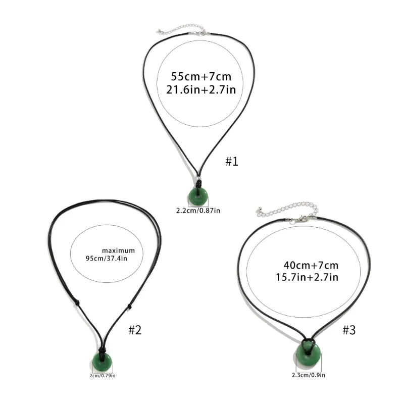 Colliers pendentifs Collier en verre vintage Ligne de cire noire Chaîne ras du cou Bijoux simples Fête Mariage Cadeau d'anniversaire pour_voghion.com