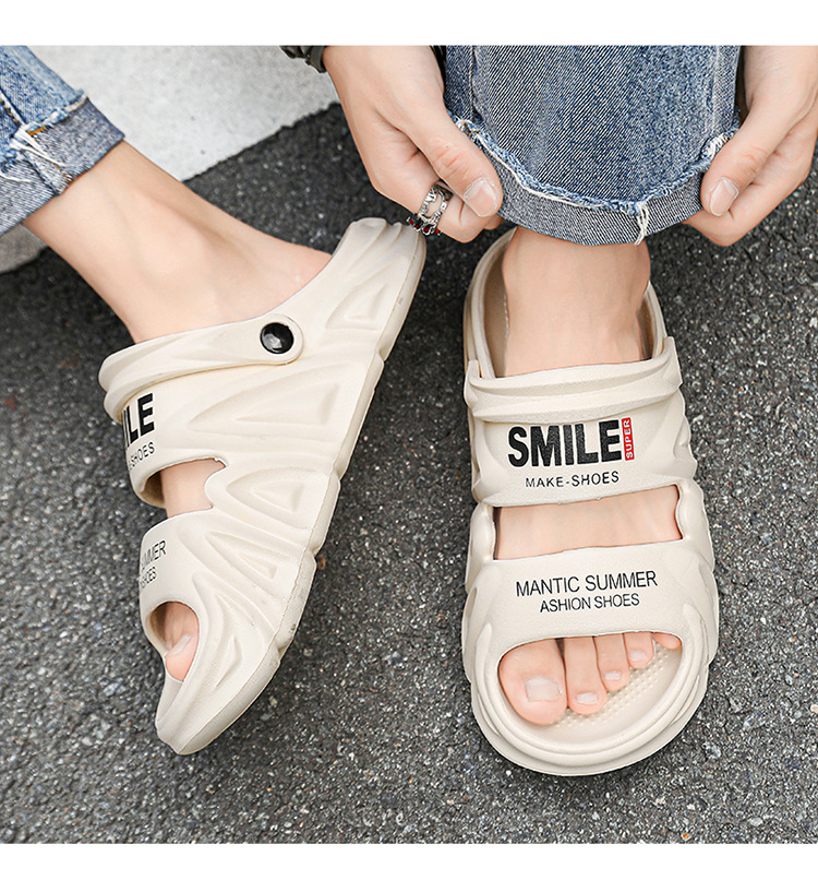 2024 Sommer Herren One Line Füße Stepping Outdoor Große Strandschuhe Live-Streaming Hausschuhe_voghion.com