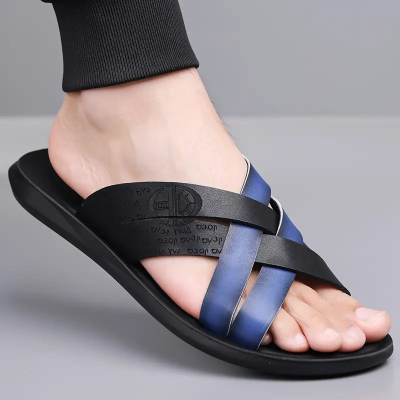 Pantofole in pelle da uomo sandali da spiaggia comodi_voghion.com