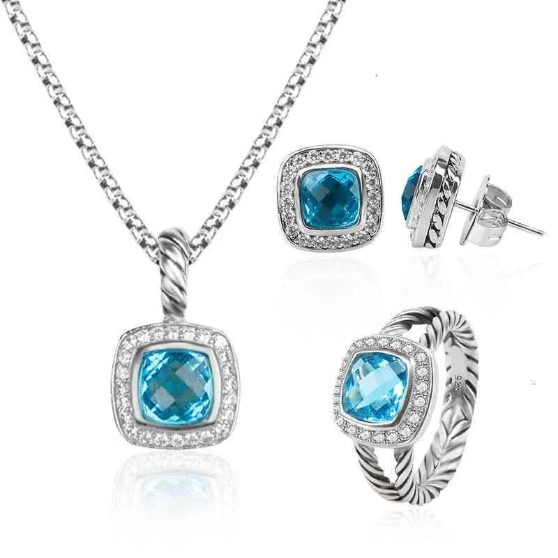 și cercei colier la modă set granat designer bijuterii cu diamante Stud femei nuntă petrecere_voghion.com