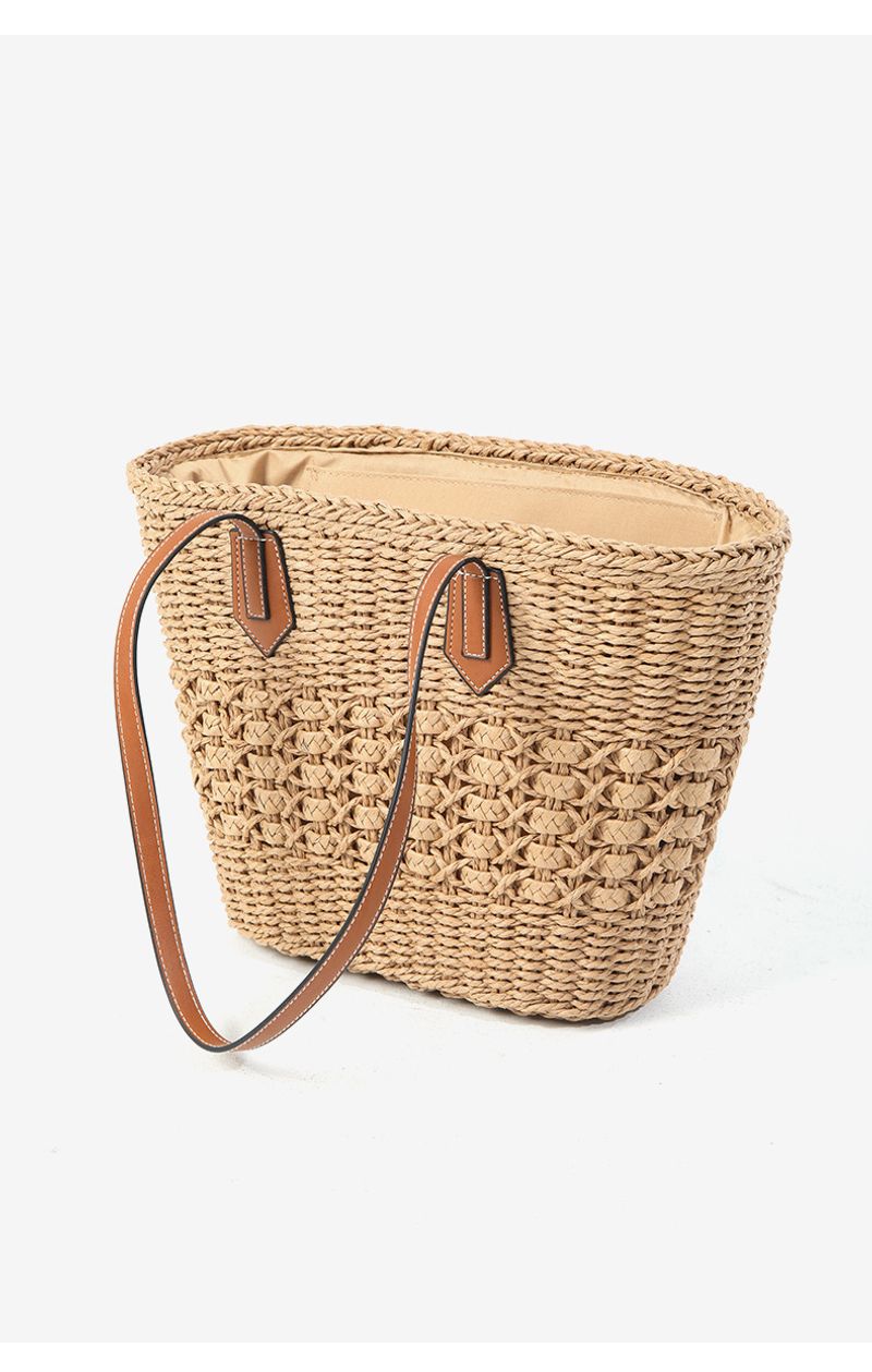 Koreanische version von einfache große kapazität gemüse korb handtasche ins meer tote stroh woven strand tasche_voghion.com