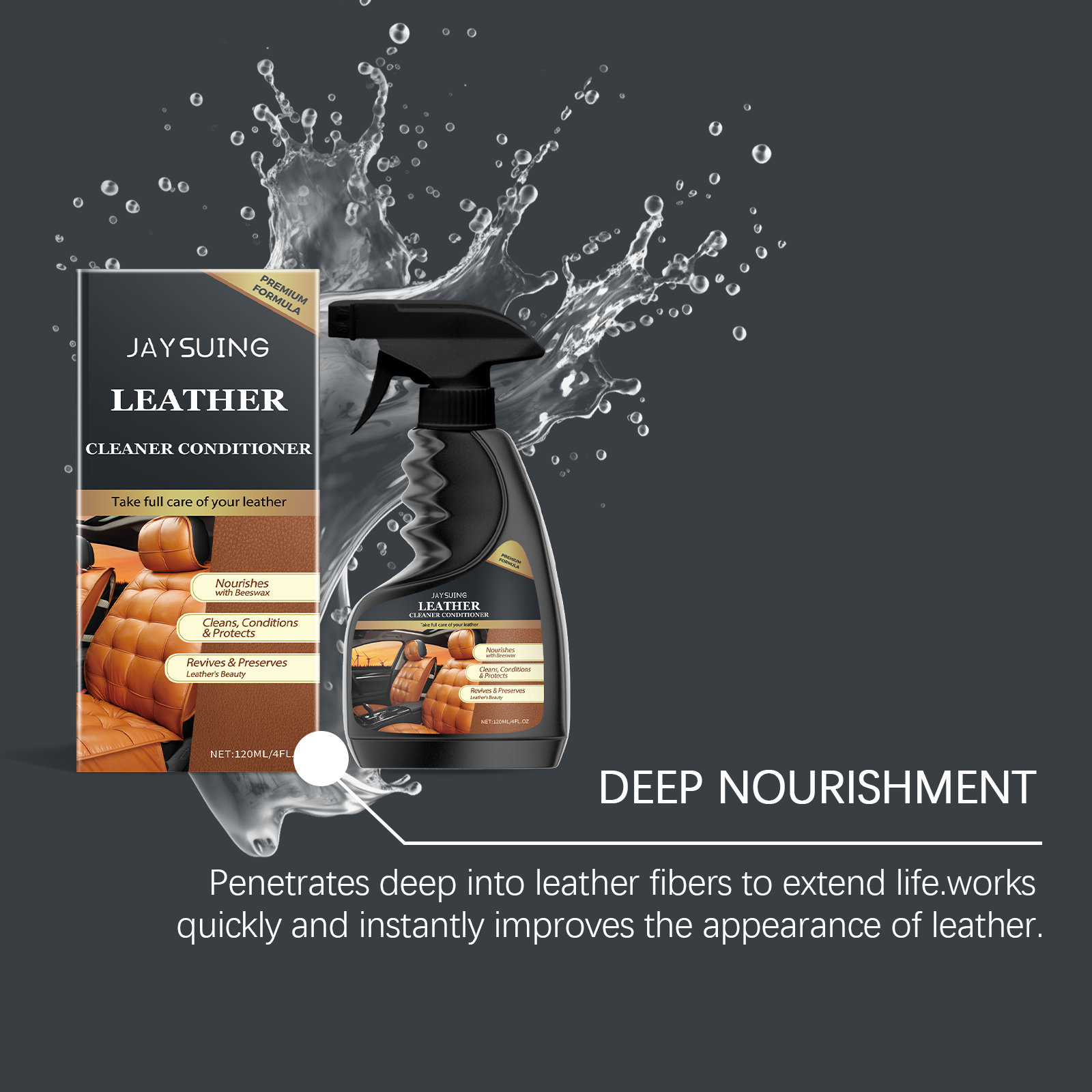 Jaysuing Leather Care Agent Furniture Leather Bag Sofa Car Seat Cleaning Decontamination Leather Cleaner_voghion.com