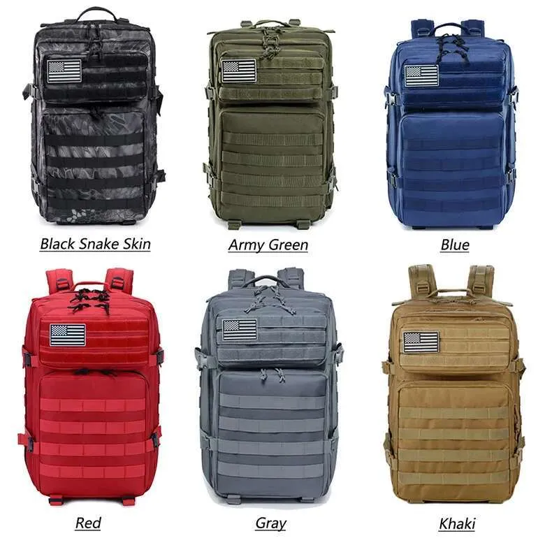 Qt&Qy Tactical Backpac 45L Large Capacity Man 3 Days Molle Hking Bags For Outdoor Trekking Camping Backpack_voghion.com