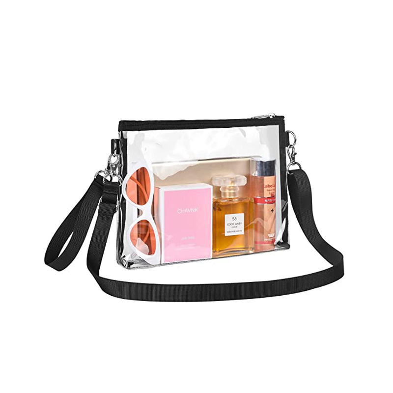 Borsa portamonete impermeabile a tracolla in PVC trasparente per sport da stadio, portatile e portatile_voghion.com
