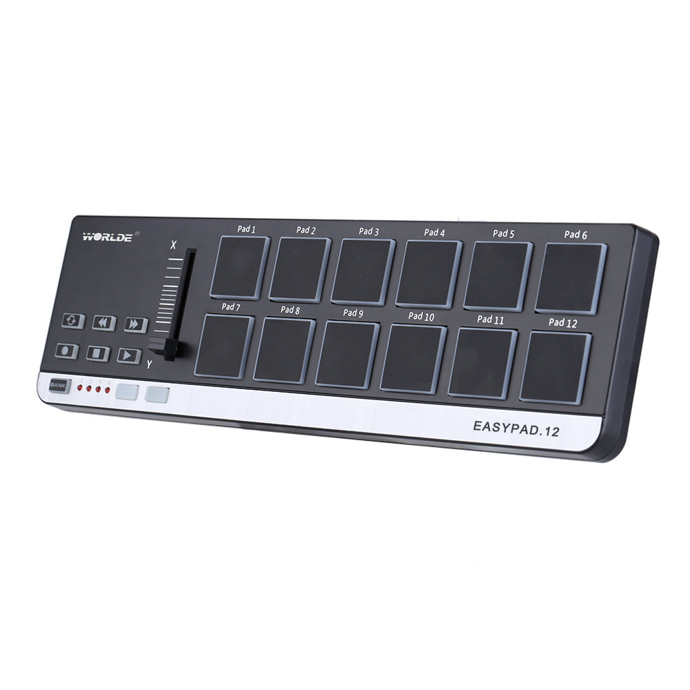 Worlde MIDI Keyboard Controller EasyPad.12 Tragbarer Mini USB 12 Drum Pad MIDI Controller mit USB-Kabel Musikinstrument_voghion.com