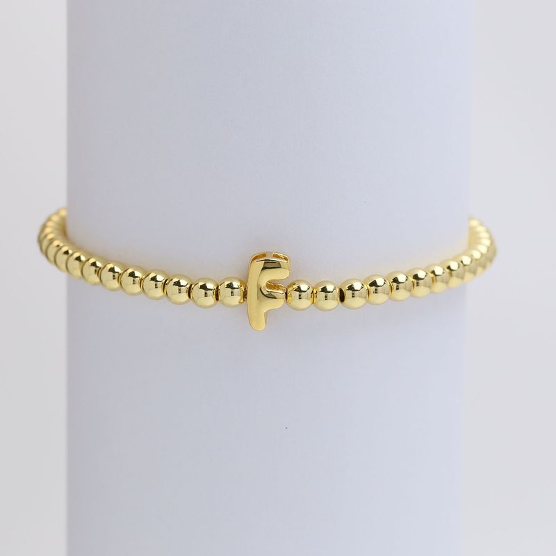 Copper Beaded Plating Letter Bracelets_voghion.com