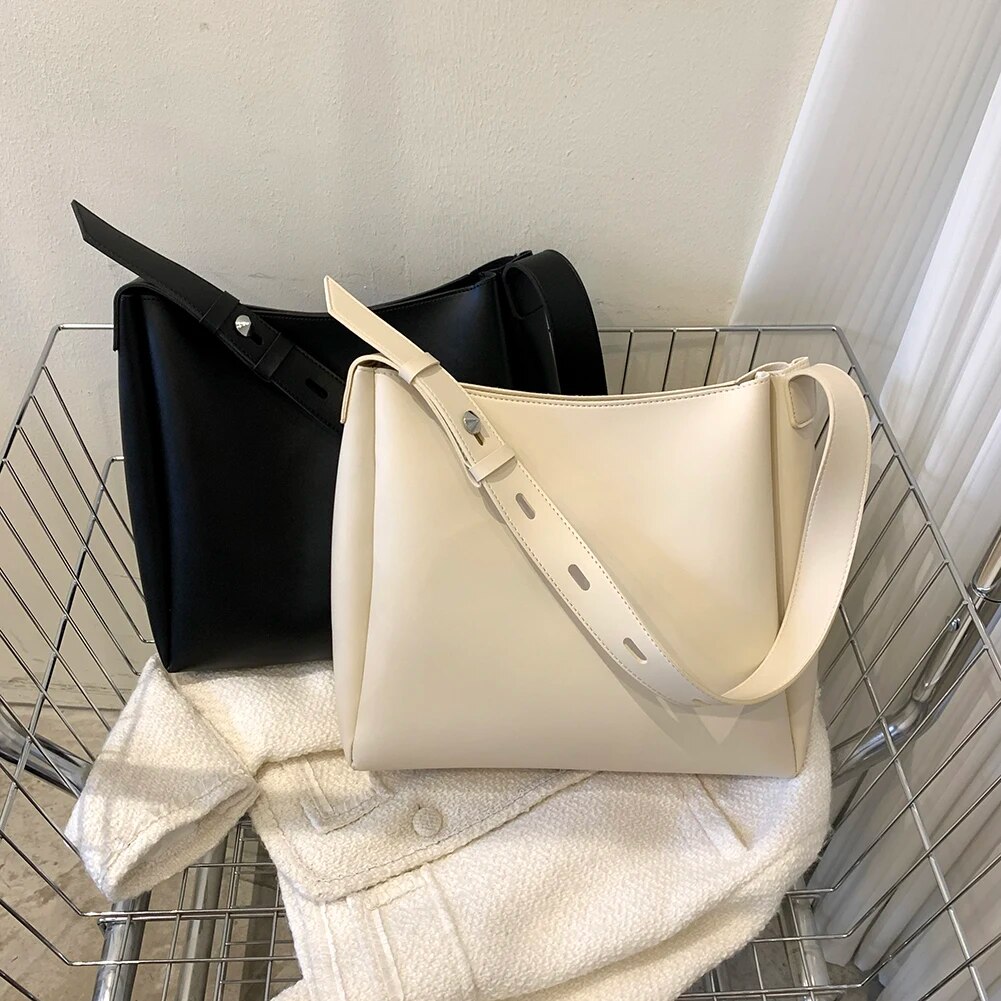 Modna skórzana torba shopper dla kobiet 2023 Tend Female Prosta duża torba na ramię o dużej pojemności Torebki i portfele_voghion.com