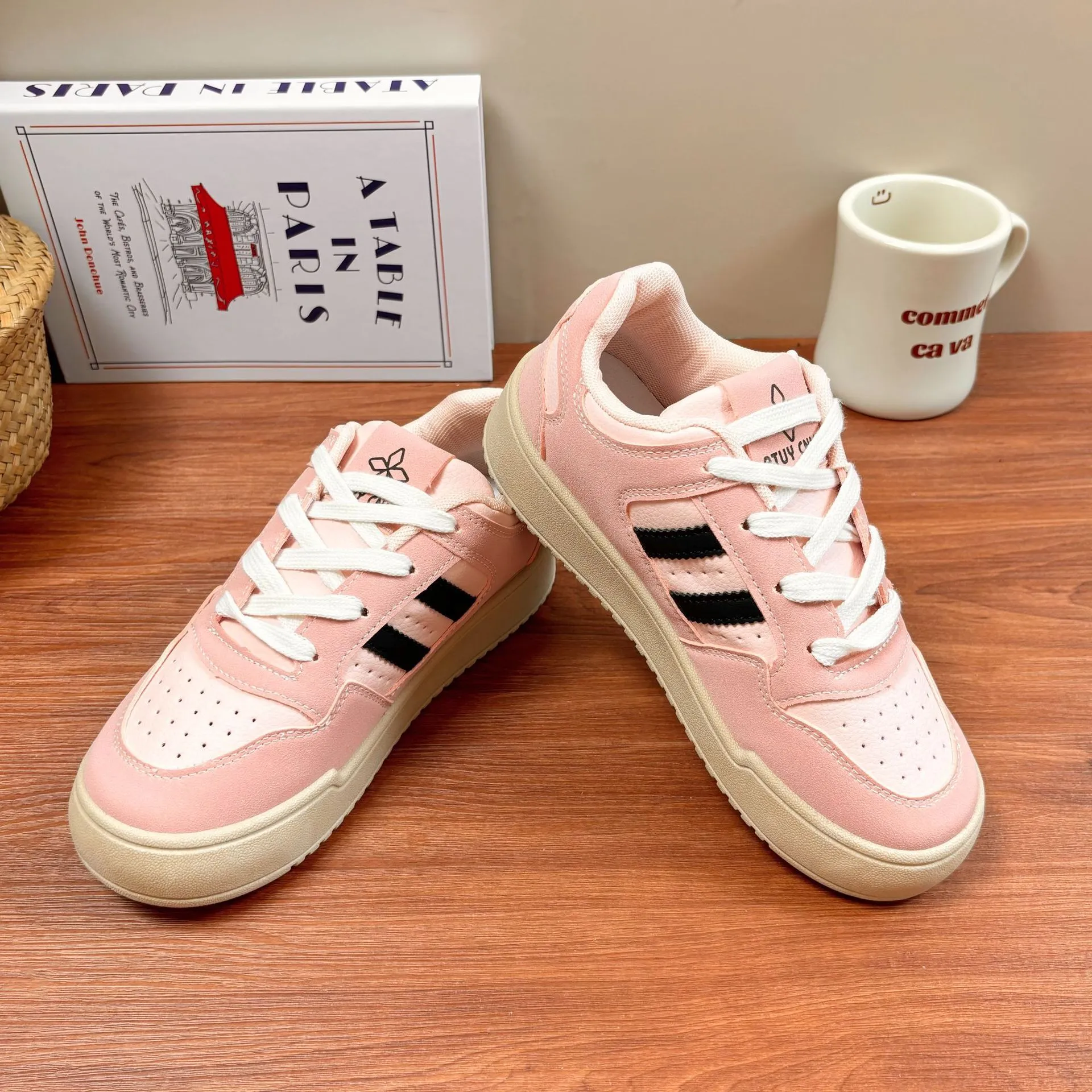 Minority dopamine student board casual versatile lace up bread shoes, all season flat women's shoes_ecoleips.com