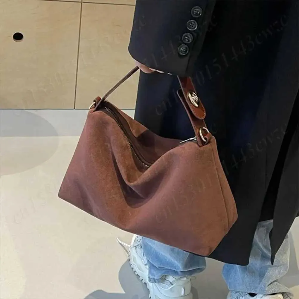 New Shoulder Bag for Women Suede Hobo Adjustable Strap Handbag With Inner Pocket Satchel Purse Zipper Crossbody Ba241104_voghion.com