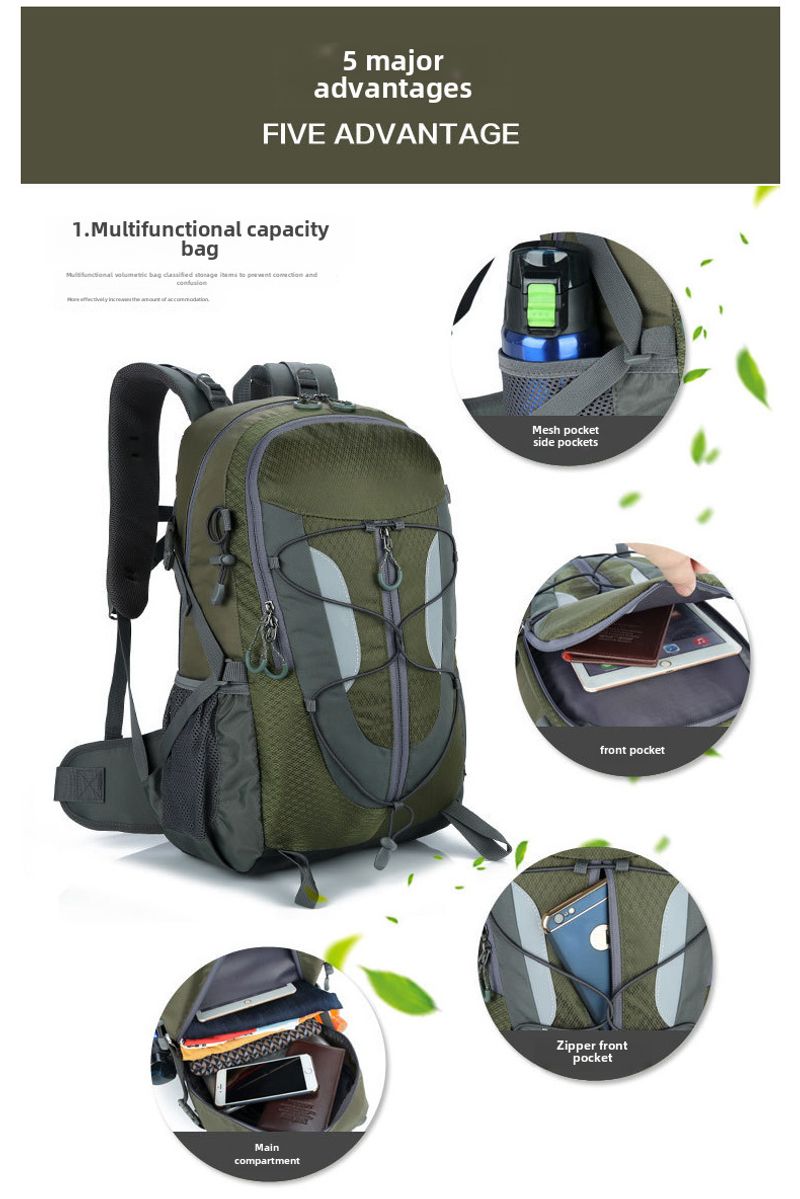 Zaino da trekking impermeabile per esterni, grande capacità, riduzione del carico, zaino sportivo_voghion.com