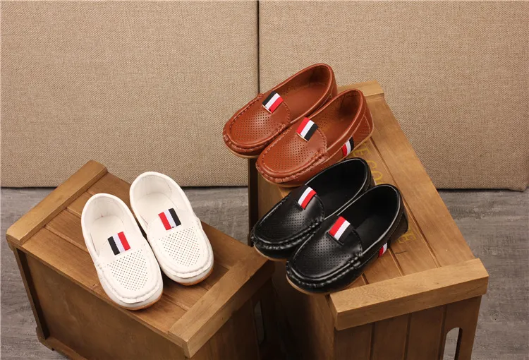 Kinder PU Leder Jugend Casual Style Weiche Bequeme Halbschuhe Schlupfschuhe Kleinkinder Schuhe Größe 21 - 36_voghion.com