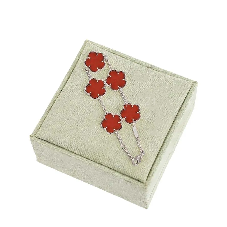 Braccialetto di design classico trifoglio moda fiori braccialetto per donna Uomo oro argento opzione 19 colori alta qualità donna_voghion.com