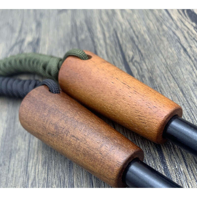 Wooden Handle 10 * 100 Solid Magnesium Rod, Outdoor Survival, Extended Umbrella Rope, Camping Flint Rod_voghion.com