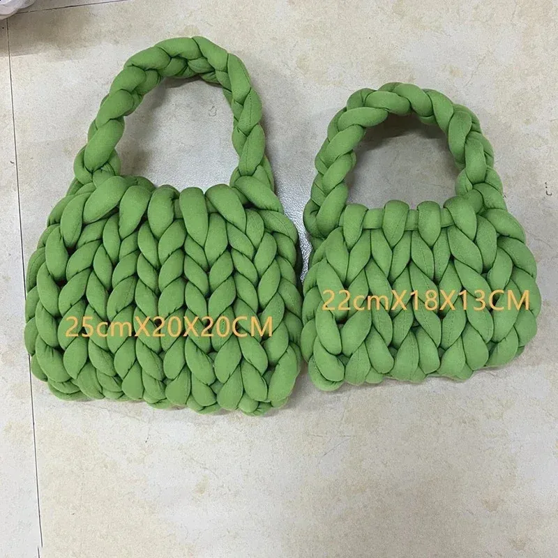 Bolso de mano tejido a mano para mujer, tejido a mano, con hilo islandés grueso, para hombro, para compras, 240912_voghion.com